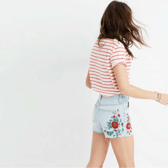 Madewell Pants - Madewell Embroidered Denim Shorts
